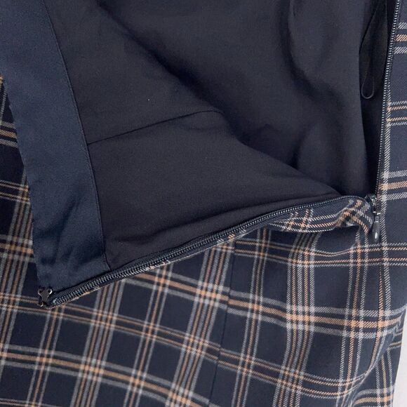 Aritzia Babaton Skirt Women 0 Yellow Black Plaid Dark Academia Preppy Schoolgirl - Picture 9 of 15